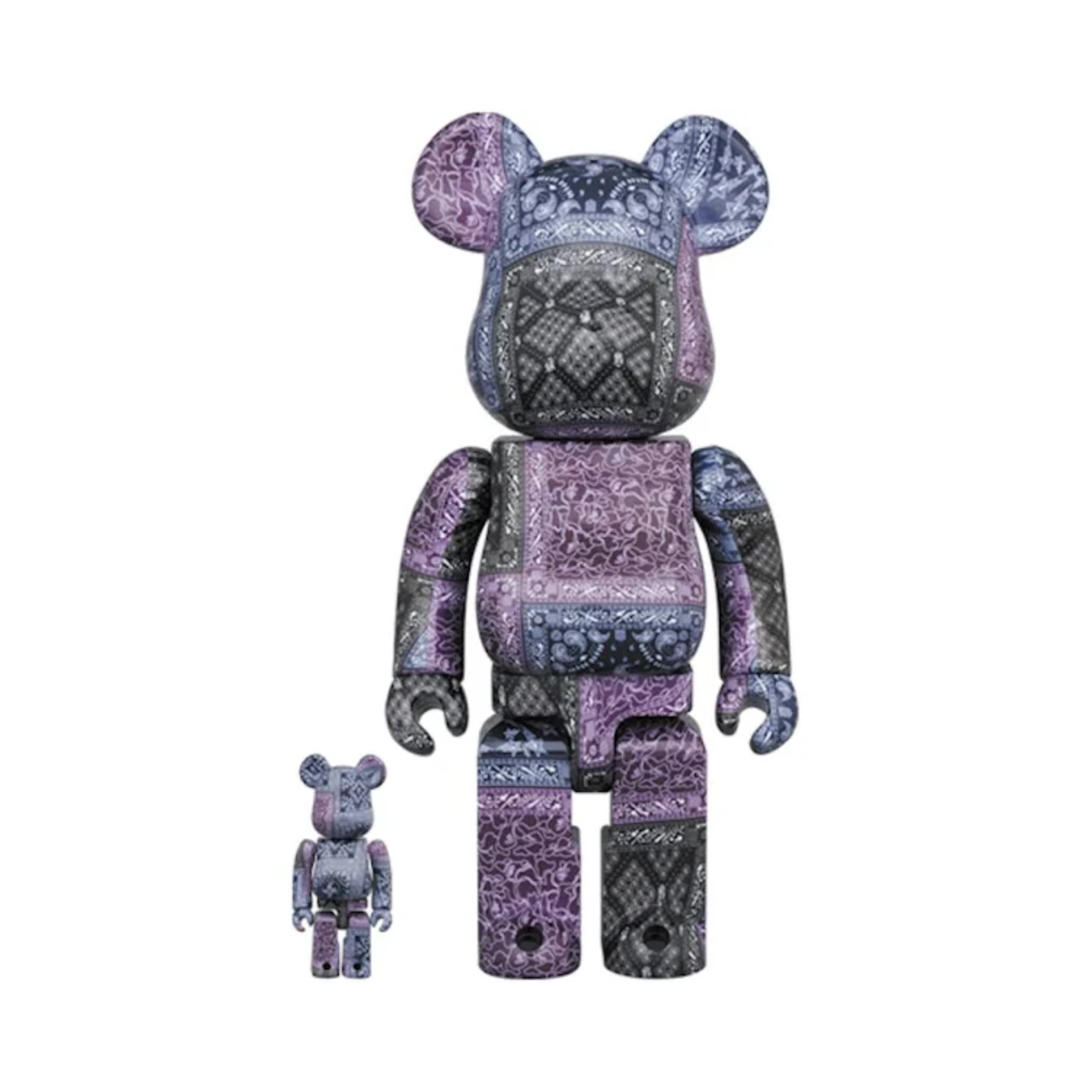 100% & 400%  Bearbrick x BAPE Black Bandana