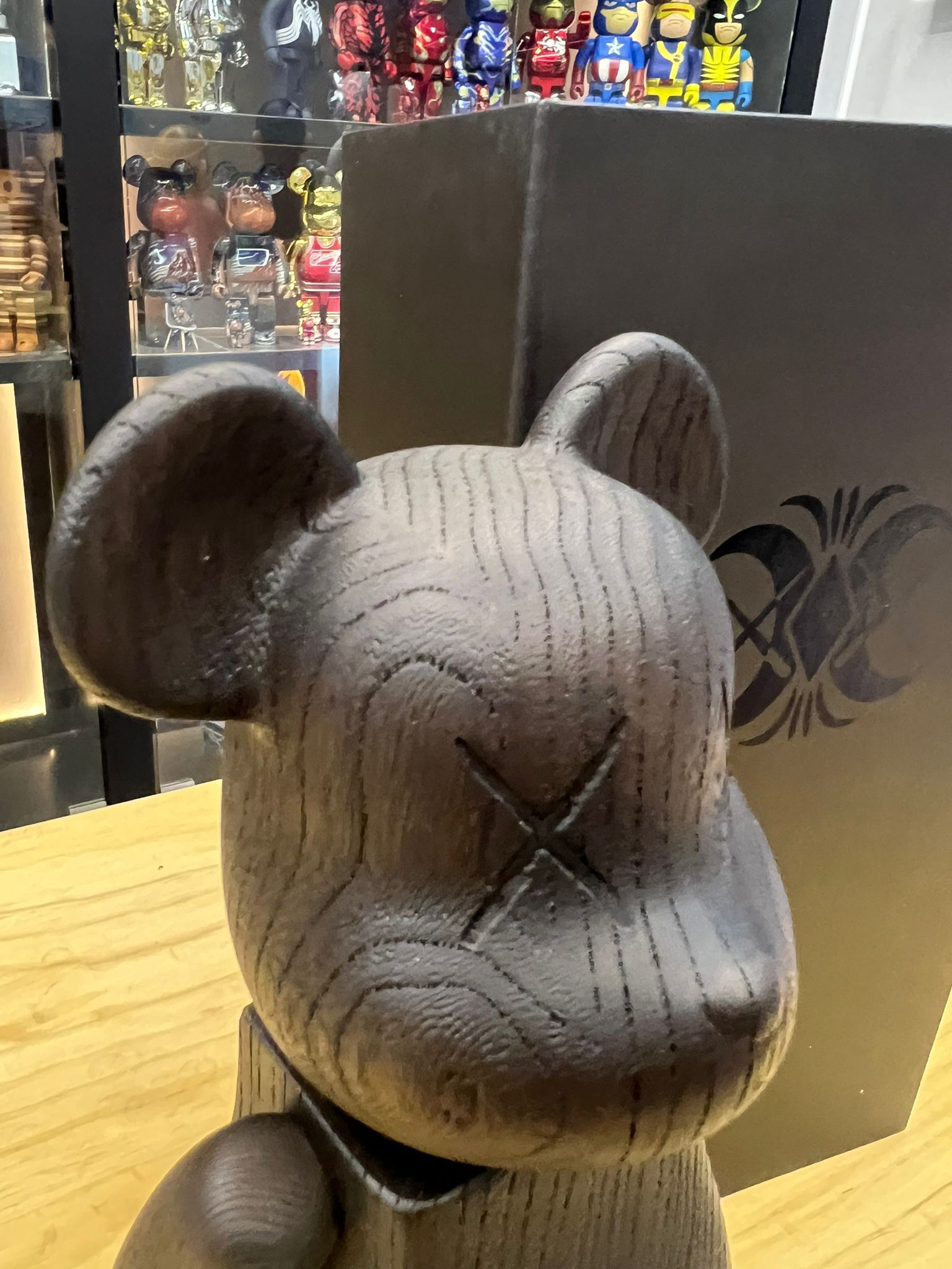 400% Kaws NexusVII Wooden Be@rbrick (Black)