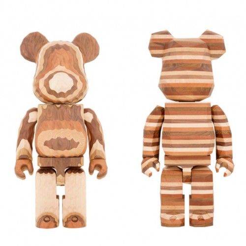 1000% Be@rbrick Fragment x Karimoku polygon HORIZON & carved wooden LAYERED) Set of 2pcs