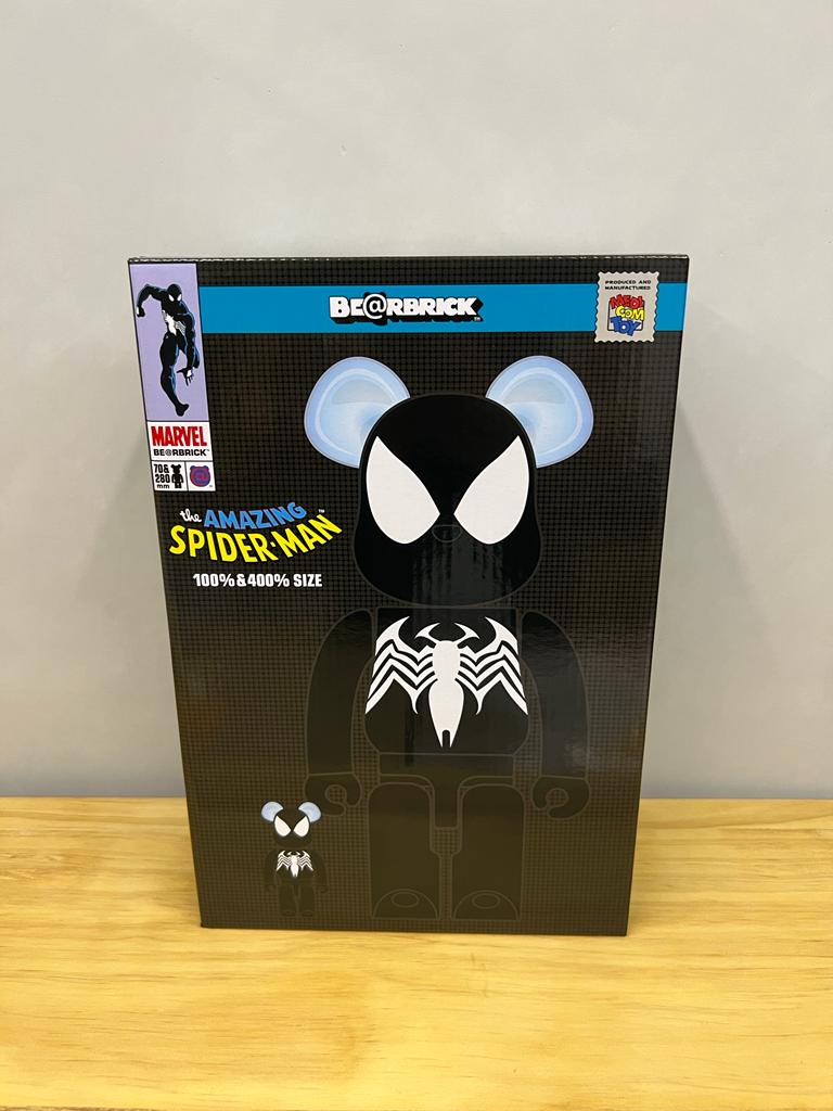 100% & 400% Be@rbrick Spider man black costume